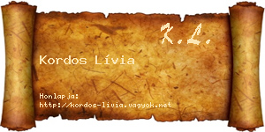 Kordos Lívia névjegykártya